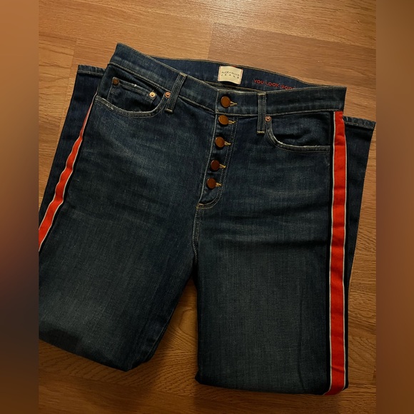 Alice + Olivia Glow Up skinny Jeans size 29 with red stripe - Picture 2 of 9